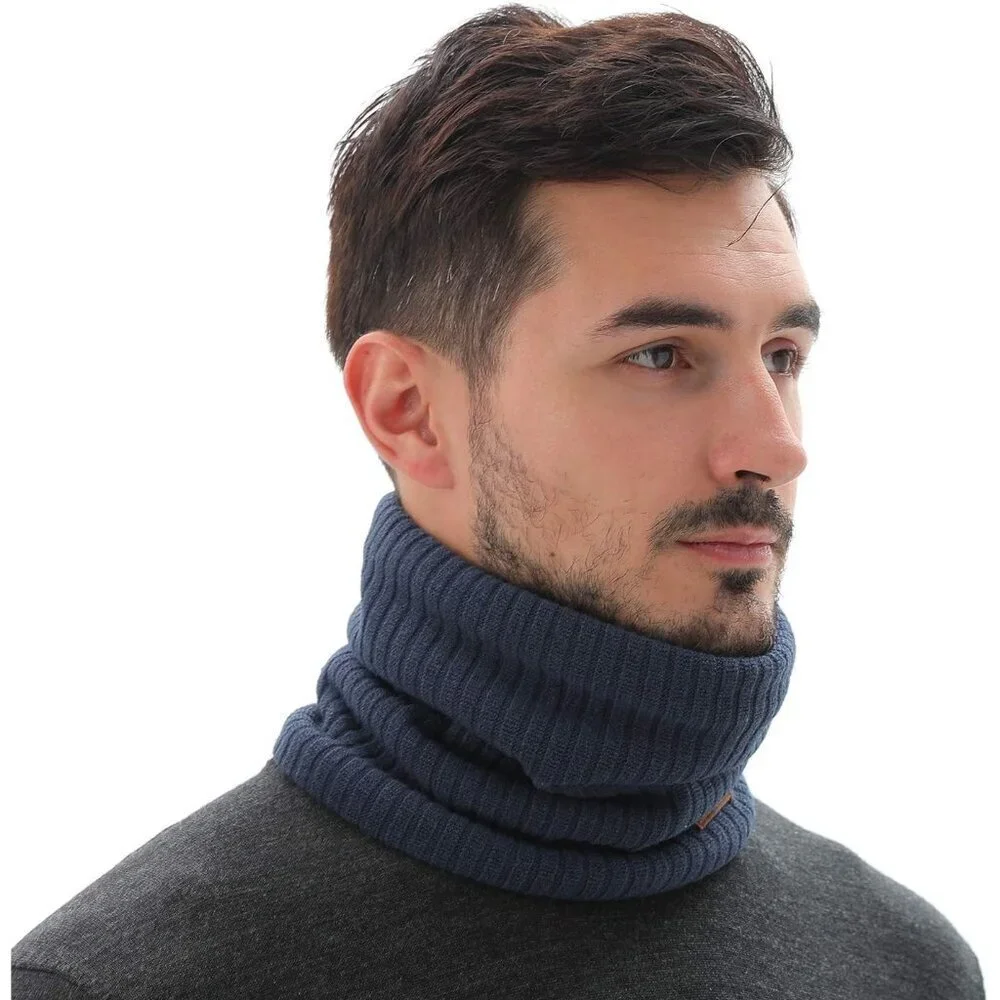 Men's Navy 1 Winter Ski Neck Gaiter Face Scarf Fleece Lined Windproof Scarves